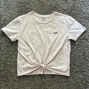 Vans Powered Pink Knot Front Crop Tee Juniors Small